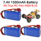 2S 7.4V 1500mAh LiPo Battery for WLtoys XK 144010 A959-B A969-B A979-B