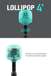 FOXEER Lollipop 4+plus Wire 2.6dBi FPV Drone 5.8G 2 Green