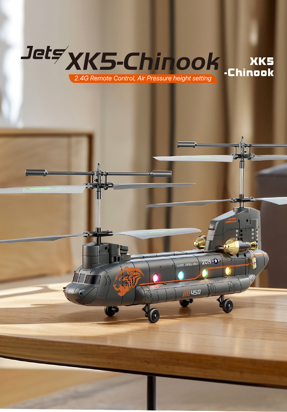 WLtoys XK Sentry 2 Chinook 2.4G Altitude Hold RC Helicopter