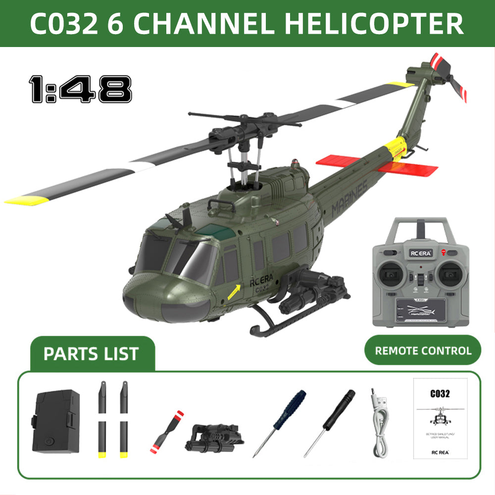 RC ERA C032 UH-1 Huey 1/48 6CH 3D Flybarless Scale Helicopter