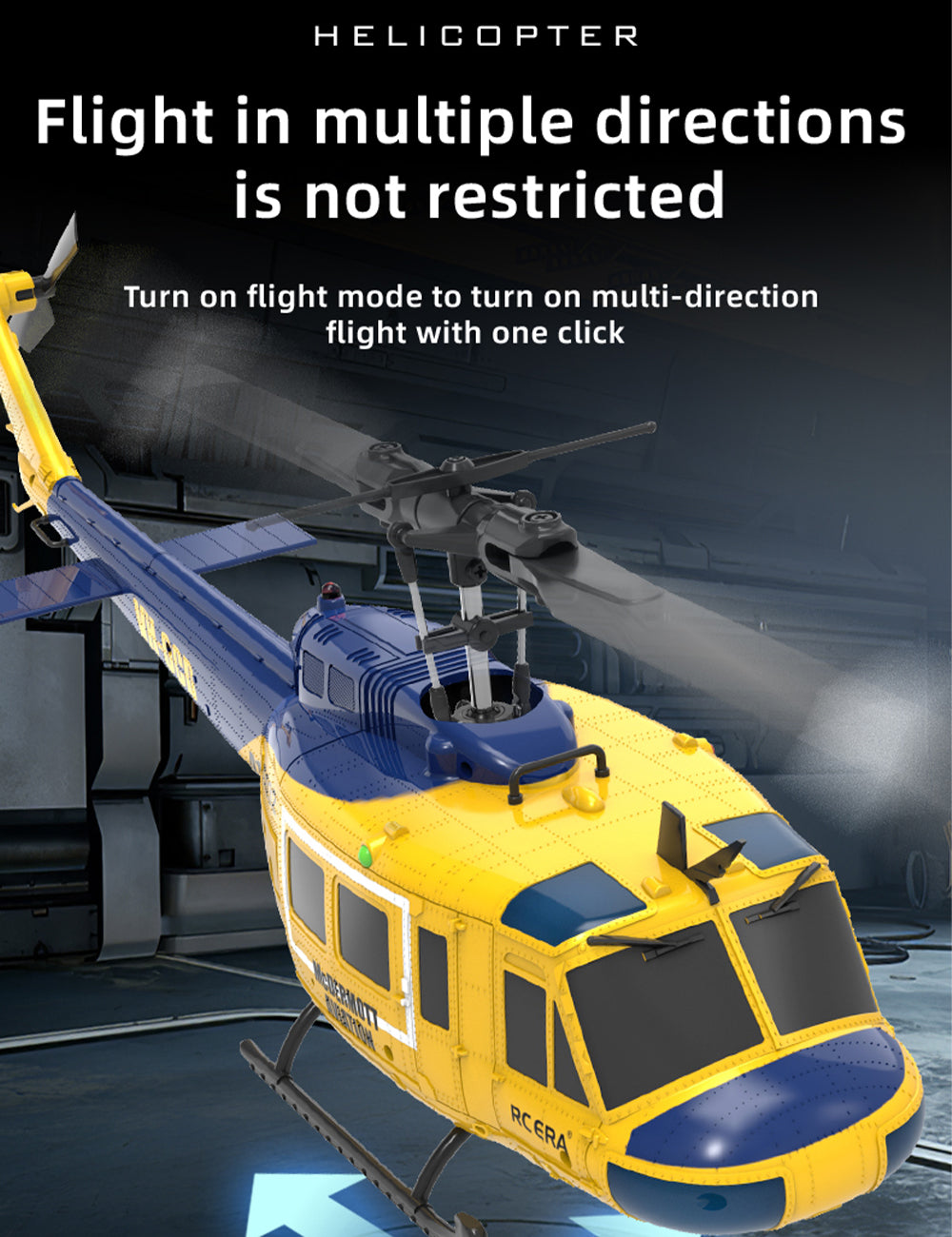 RC ERA C032 UH-1 Huey 1/48 6CH 3D Flybarless Scale Helicopter