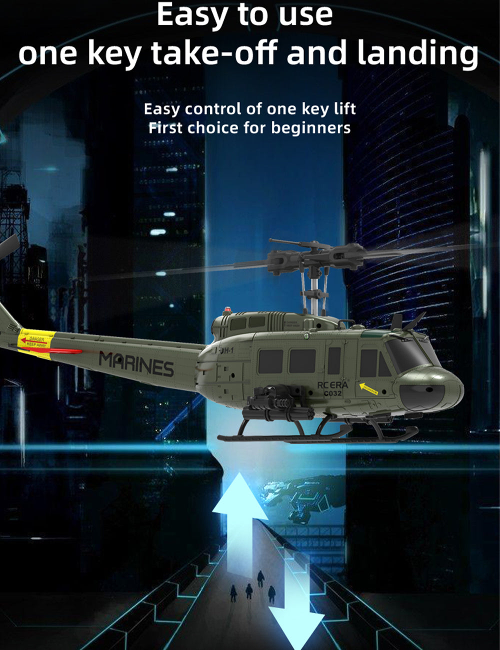 RC ERA C032 UH-1 Huey 1/48 6CH 3D Flybarless Scale Helicopter