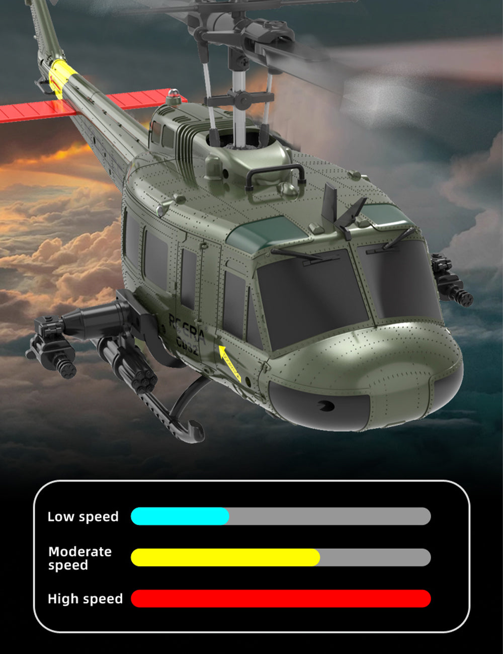 RC ERA C032 UH-1 Huey 1/48 6CH 3D Flybarless Scale Helicopter