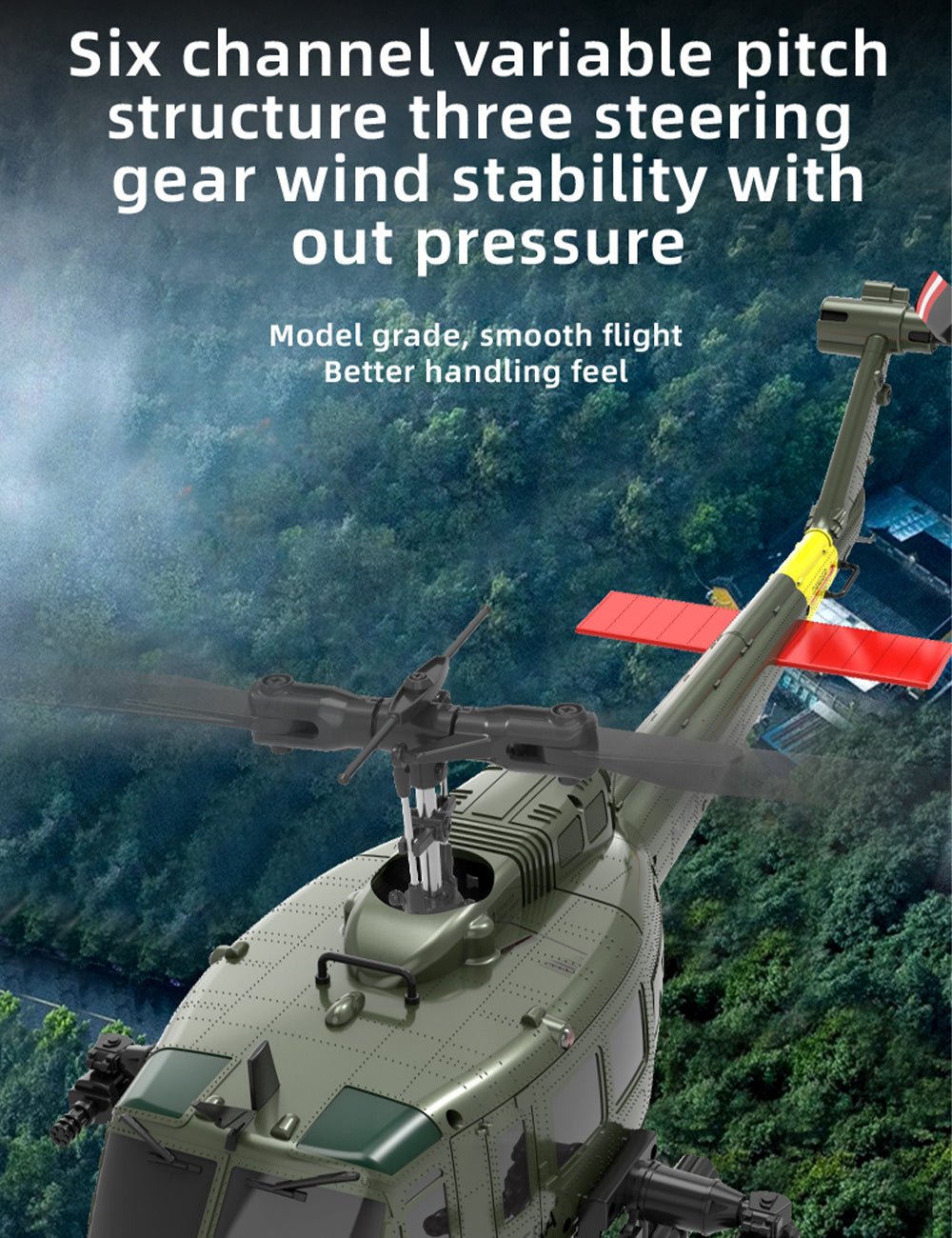 RC ERA C032 UH-1 Huey 1/48 6CH 3D Flybarless Scale Helicopter