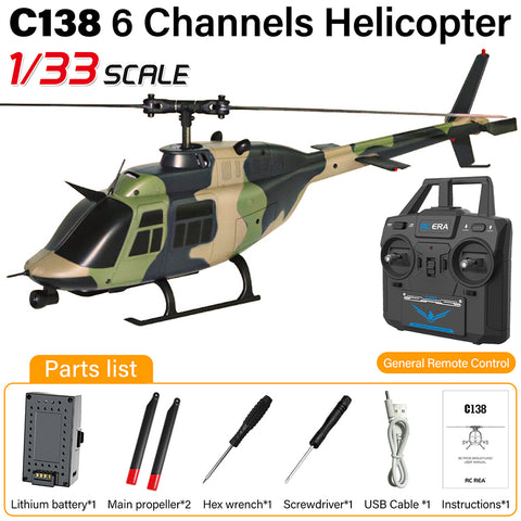 RC ERA C138 BELL 206 1/33 6CH Flybarless Scale RC Helicopter