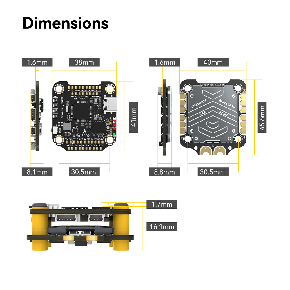 SpeedyBee F7 V3 Flight Controller - ICM42688 Gyro 128MB Blackbox