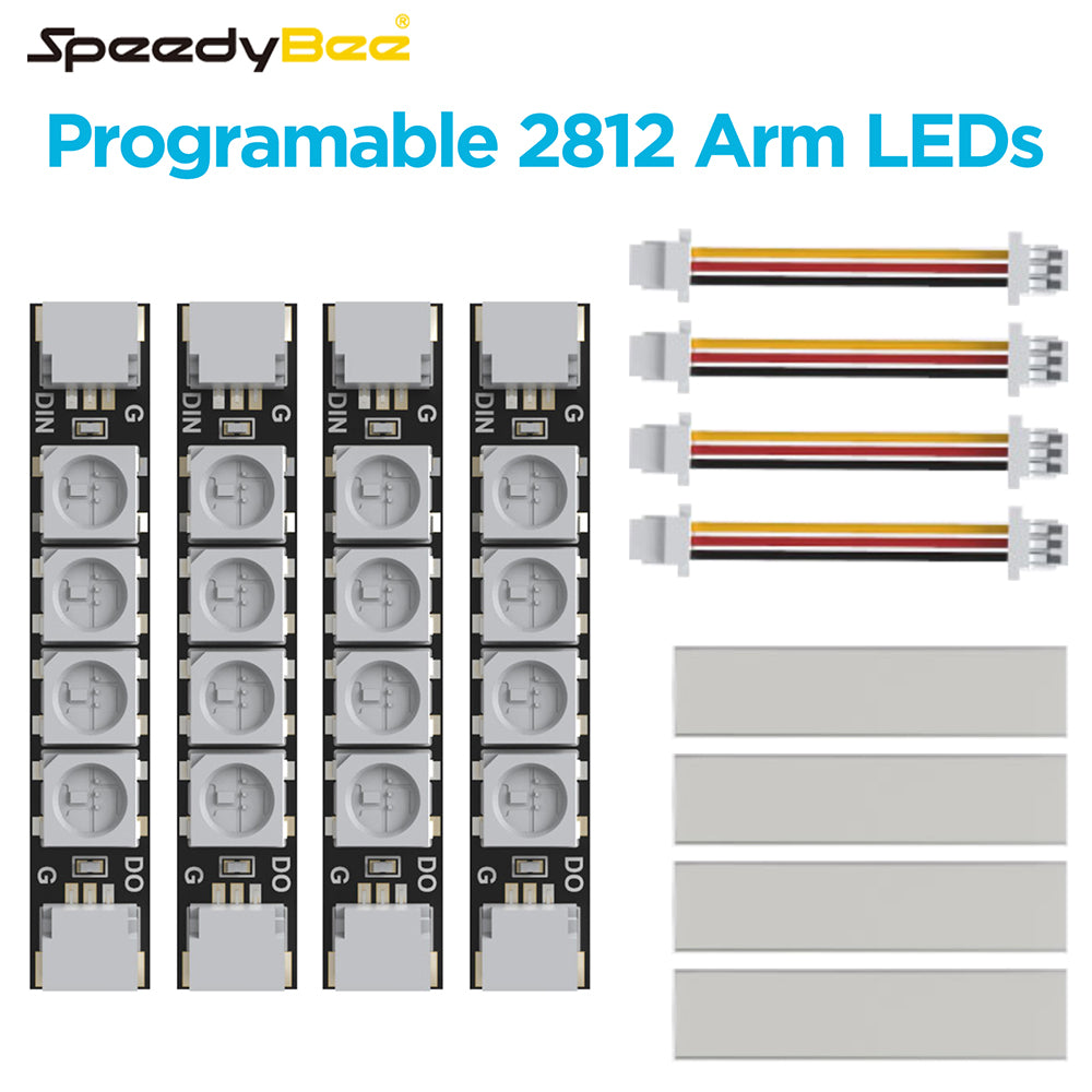SpeedyBee WS2812 LED Arm Light Strips for FPV Drone (4 PCS)