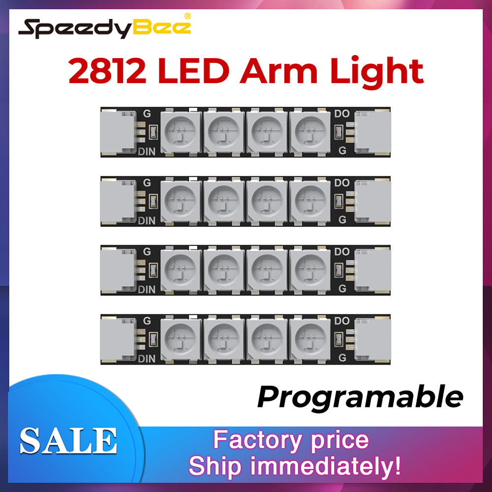 SpeedyBee WS2812 LED Arm Light Strips for FPV Drone (4 PCS)