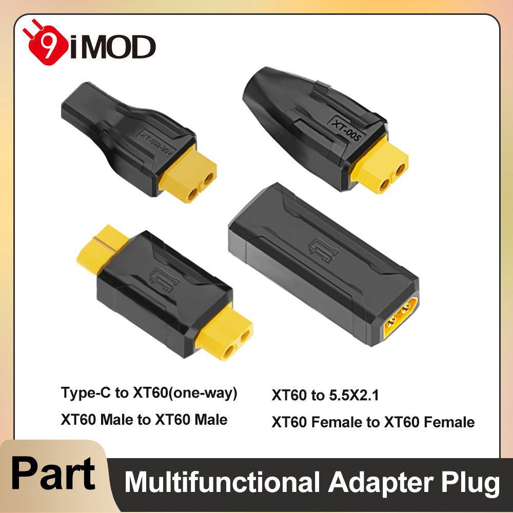 9IMOD XT60 to Type-C / 5.5x2.1 Adapter Plug for ESC Charger