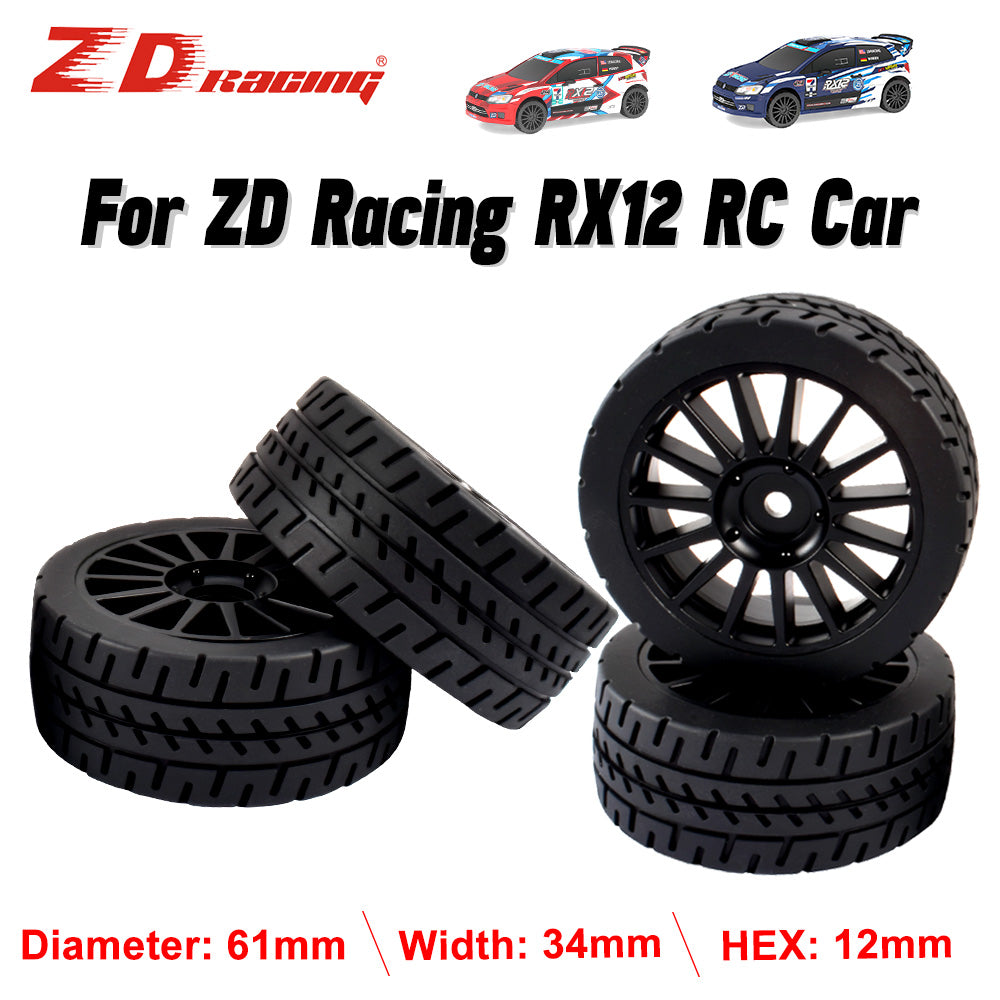 ZD Racing 2PCS Car Tires Rubber Hex 12mm For Remote