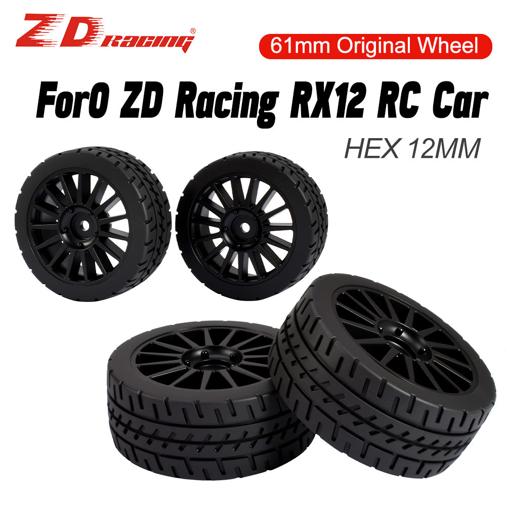ZD Racing 2PCS Car Tires Rubber Hex 12mm For Remote