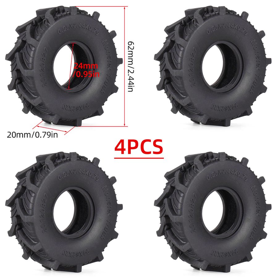 1.0 inch Tire For SCX24 TRX4M Set
