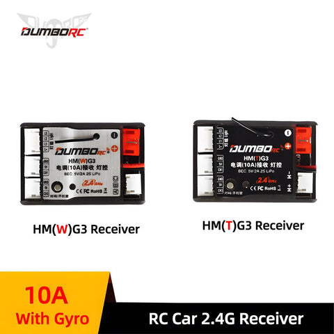 DUMBORC 10A 3-in-1 Receiver with Brushed ESC for RC Car