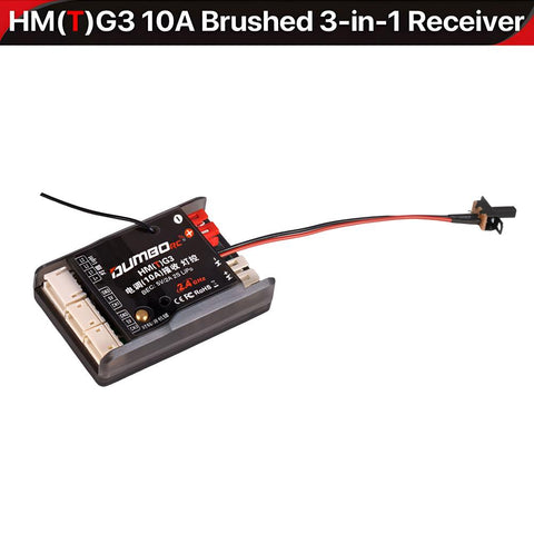 DUMBORC 10A 3-in-1 Receiver with Brushed ESC for RC Car