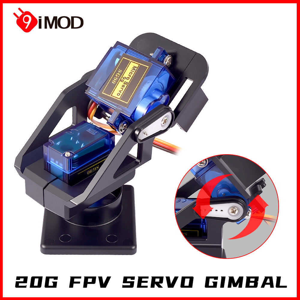 FPV Pan-Tilt Camera Mount with 2x SG90 9G Micro Servos