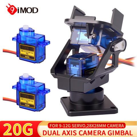 FPV Pan-Tilt Camera Mount with 2x SG90 9G Micro Servos