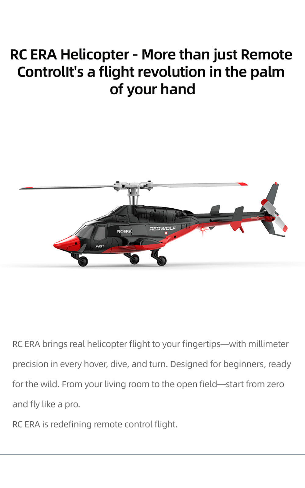 RC ERA A61 Airwolf Helicopter 4 Channels Optical Flow Positioning