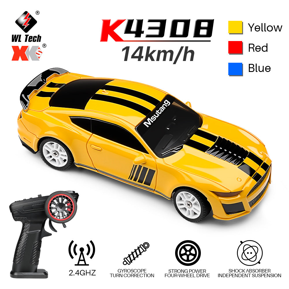 WLTOYS K4308 Drift Car 1/43 Four Wheel Drive 14KM/H Racing/Drifting Tire With Auxiliary Gyroscope 40M Electric Remote