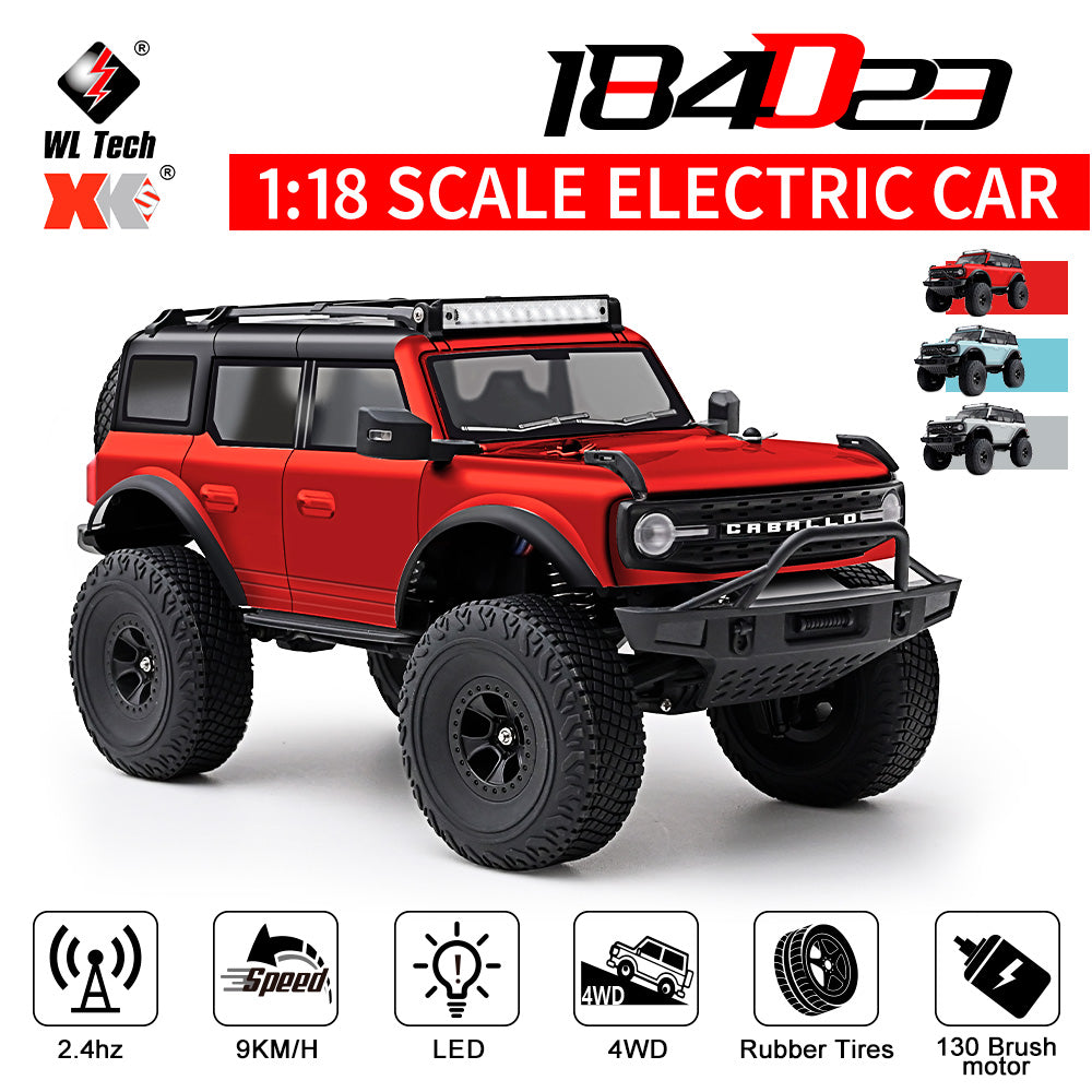 Wltoys 184023 RC Car 9km/h Four-wheel Drive 1/18 Off-Road Car CCS Cruise Control Rubber Tires Remote Control Climbing