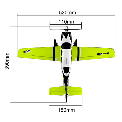 9IMOD 580 SR22 RTF Aircraft with 6 Channel Remote Control Transmitter