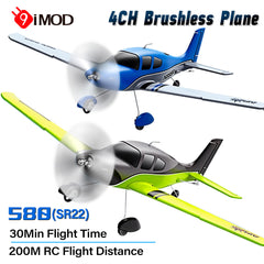 9IMOD 580 SR22 RTF Aircraft with 6 Channel Remote Control Transmitter, 1000mAh Battery, 30 Minutes Flight Time