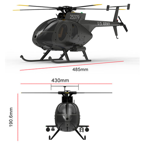 YUXIANG F119S MD500 9 Channel GPS Helicopter 1/16 Optical Flow +LiDAR