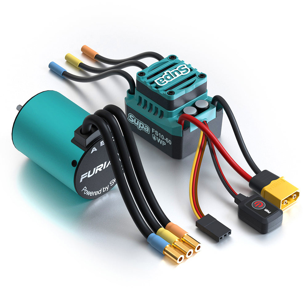 SKYRC Brushless Motor ESC Combo FuriaX Supa 3650 Motor 60A ESC 2-3S LiPo 3.175mm Shaft For 1/10 Touring Buggy Short Course Truck