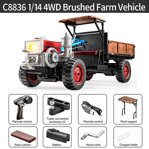 JJRC C8836 1/16 RC Tractor 4WD Brushed Off-Road Farm Vehicle