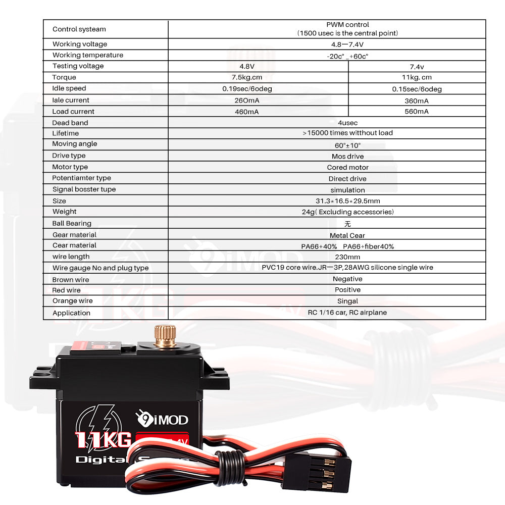 9IMOD 11KG Digital Servo Metal Gear 4.8V-7.4V