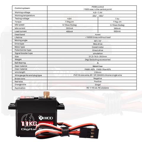 9IMOD 11KG Digital Servo Metal Gear 4.8V-7.4V