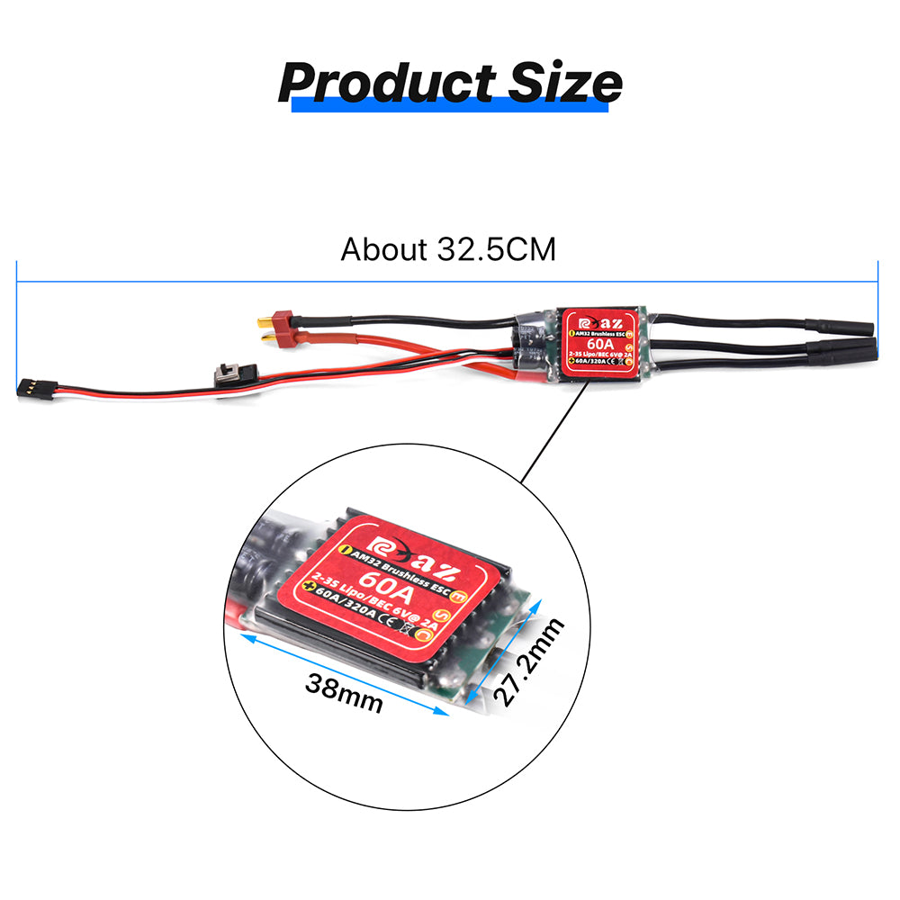 9imod 60A Waterproof Brushless ESC 2-3S with T Plug