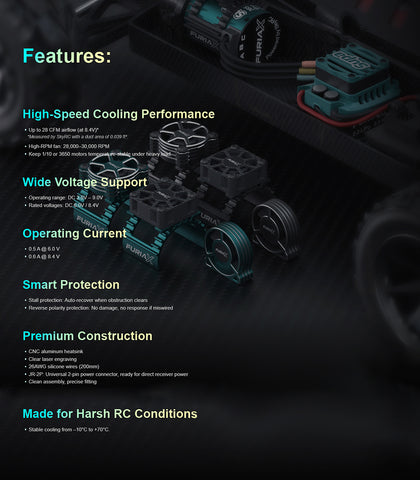 SKYRC FuriaX CoolSink Pro 1/10 3650 Motor Fan Set SK-400038