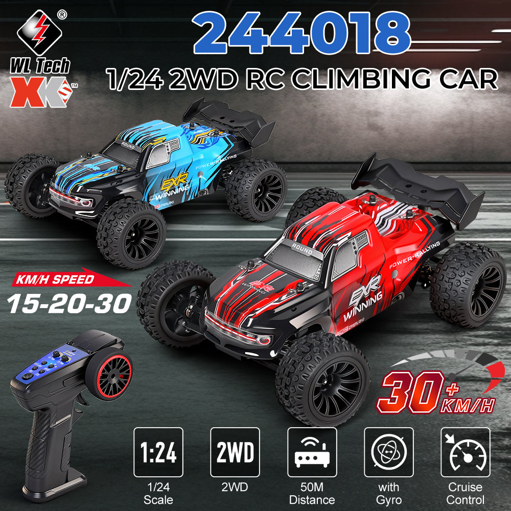WLTOYS 244018 1/24 Scale 2WD RC Car 30Km/h Off-Road Climbing Car With Gyro Cruise Control Drift Racing Toy