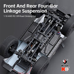 Wltoys 184023 RC Car 9km/h Four-wheel Drive 1/18 Off-Road Car CCS Cruise Control Rubber Tires Remote Control Climbing