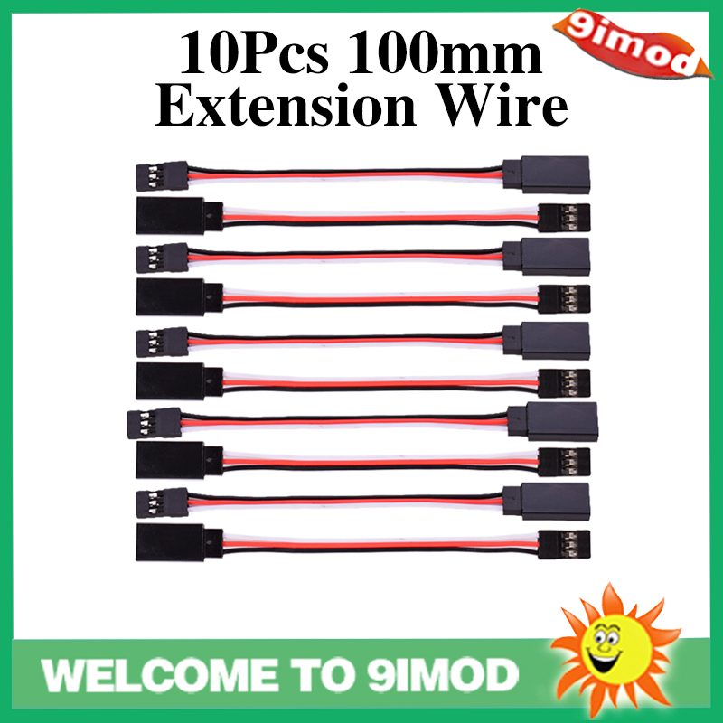 100mm RC Extension Cable /FUTABA JR Male/Female Servo White/Red/Black 10