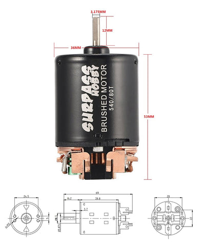SURPASS HOBBY 550 21T & 540 17T Brushed Motor Set
