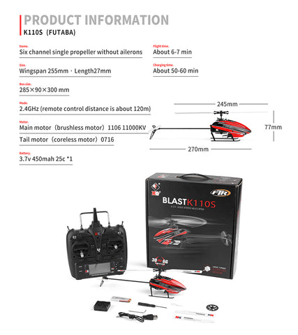 Wltoys XK K110S 6CH 3D 6G System Remote Control Toy Brushless Motor