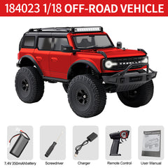 Wltoys 184023 RC Car 9km/h Four-wheel Drive 1/18 Off-Road Car CCS Cruise Control Rubber Tires Remote Control Climbing