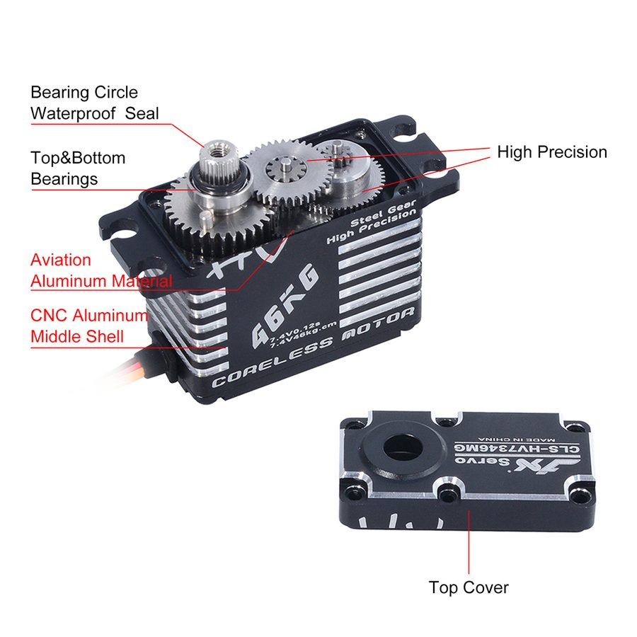 JX Servo CLS-HV7346MG 46KG High-Voltage Metal Gear Digital Standard 2