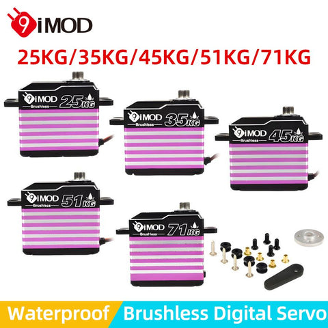 Upgrade 25KG 35KG 45KG 51KG 71KG Red Brushless Servo 9IMOD 3 Bearing