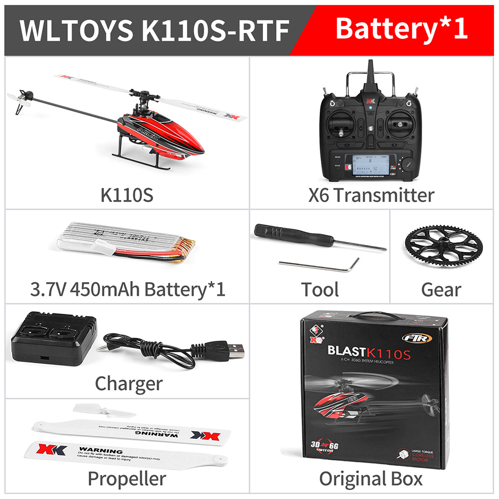 Wltoys XK K110S 6CH 3D 6G System Remote Control Toy Brushless Motor