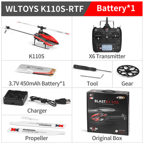Wltoys XK K110S 6CH 3D 6G System Remote Control Toy Brushless Motor
