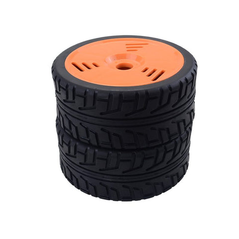 1/8 RC On-Road Buggy Wheels Tires 17mm Hex, Orange (1 Pair)