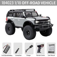 Wltoys 184023 RC Car 9km/h Four-wheel Drive 1/18 Off-Road Car CCS Cruise Control Rubber Tires Remote Control Climbing