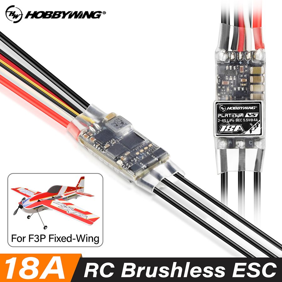 Airplane Parts Hobbywing PLATINUM 18A V5 F3P Brushless ESC