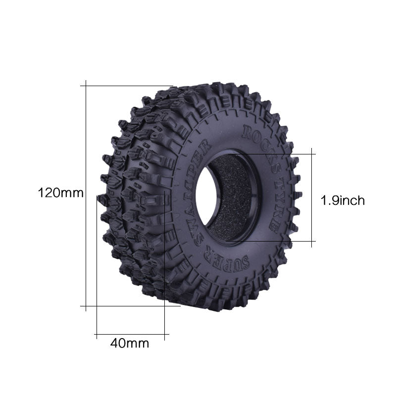 1.9" Tires Aluminum SCX10/TRX4 1.9mm for 1/10 SCX10 TRX4 D90