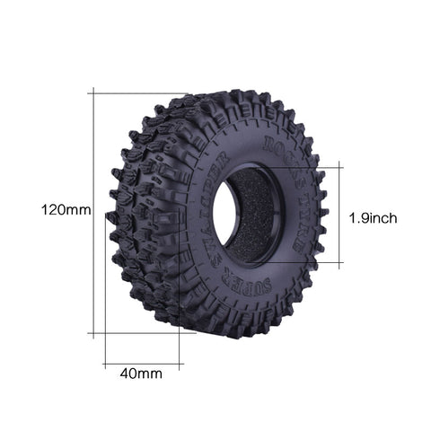 1.9" Tires Aluminum SCX10/TRX4 1.9mm for 1/10 SCX10 TRX4 D90