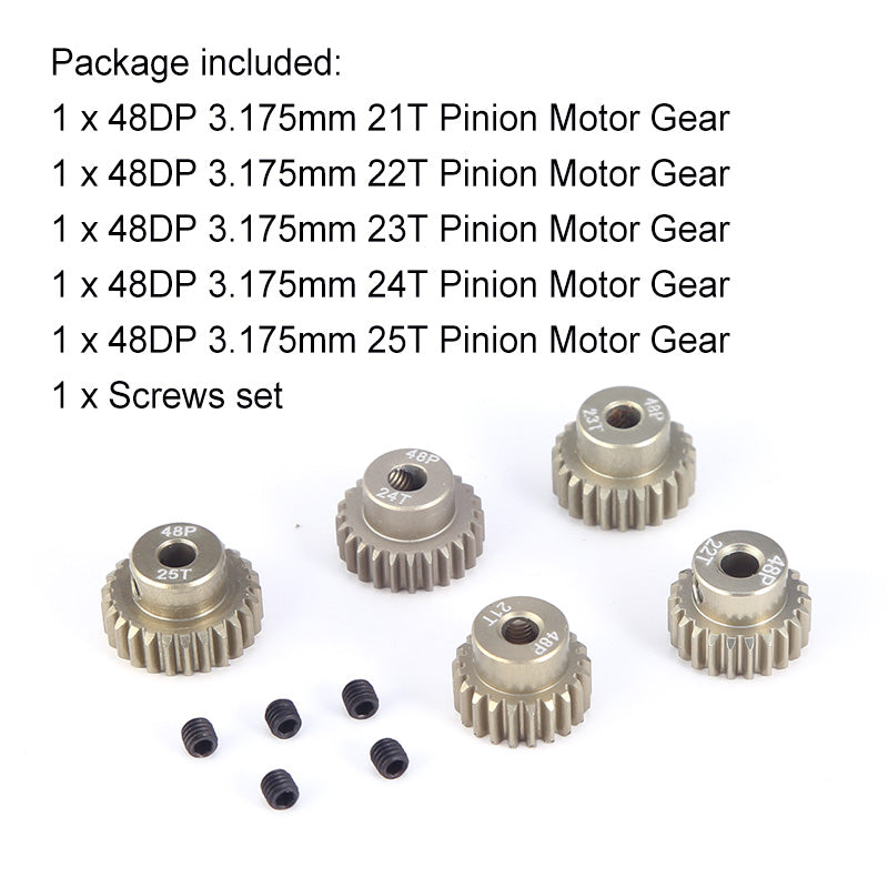 48P Pinion Gear Set 21T 22T 23T 24T 25T (5 PCS)