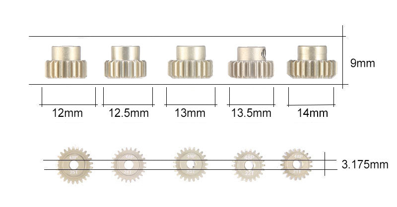 48P Pinion Gear Set 21T 22T 23T 24T 25T (5 PCS)