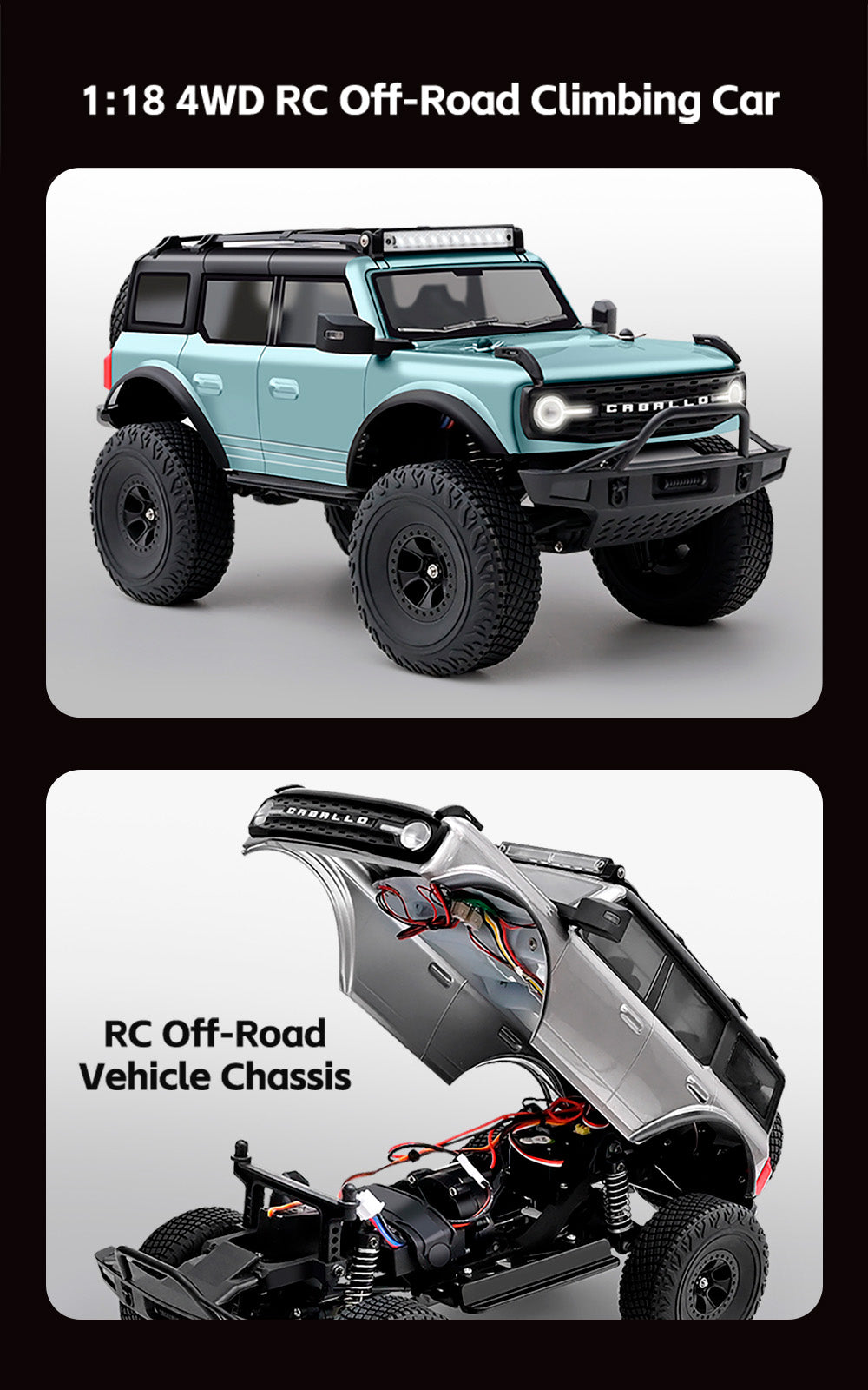 Wltoys 184023 RC Car 9km/h Four-wheel Drive 1/18 Off-Road Car CCS Cruise Control Rubber Tires Remote Control Climbing